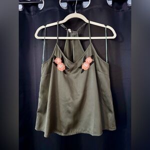 Roxy Size Small Silk and Embroidered Tank Top w/adjustable strap!